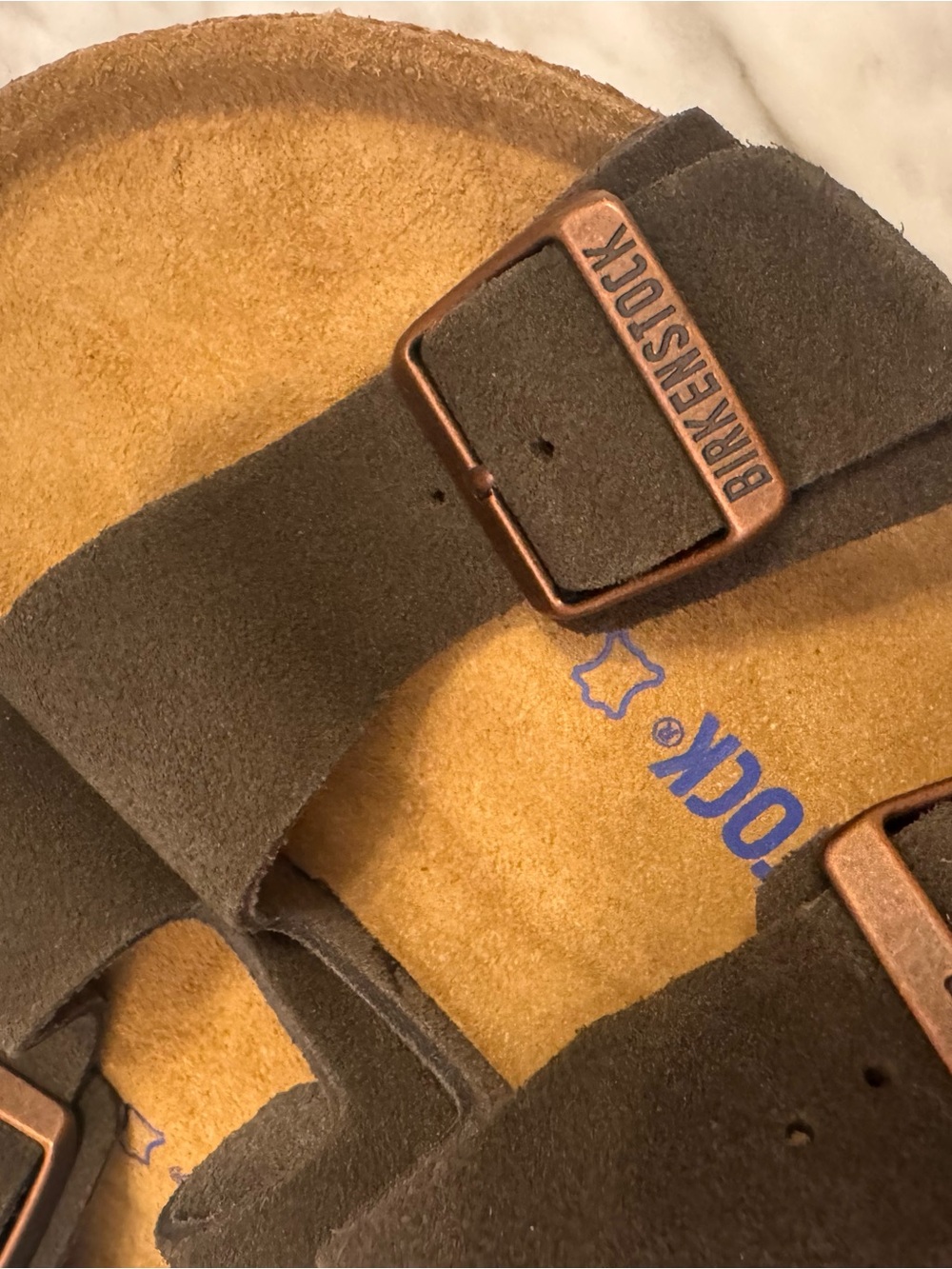 Birkenstock Arizona Sandals in Mocha Dark Brown Suede Narrow Soft Footbed 40 - Picture 10 of 14